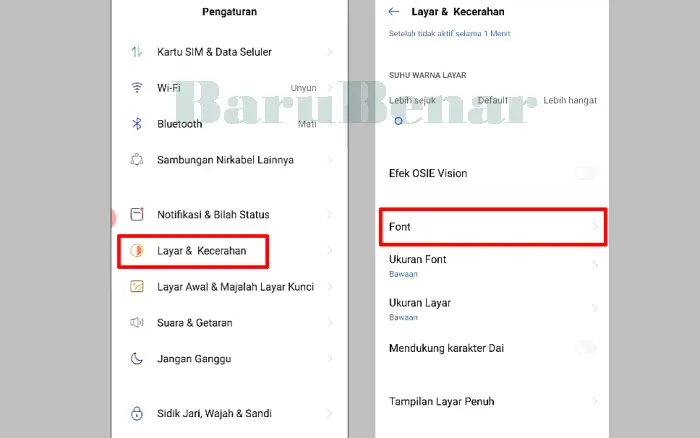 Cara Mengganti Font Oppo F7 Lewat Pengaturan