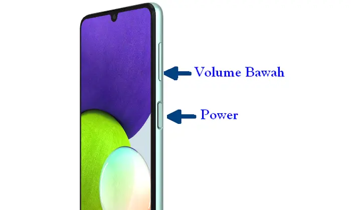 Screenshot Samsung A22 Dengan Tombol