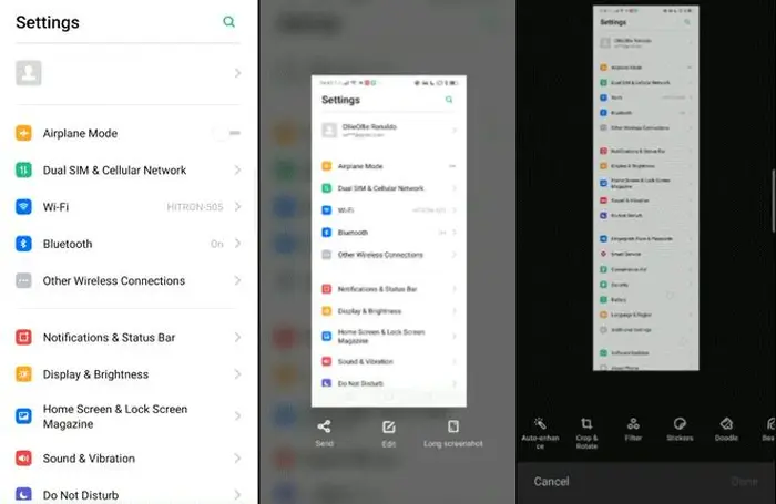 Screenshot Panjang Oppo A3s