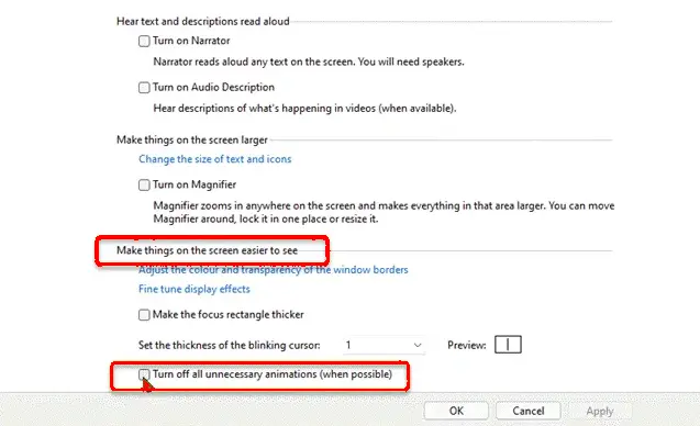 Menonaktifkan Animasi Lewat Control Panel Windows 11