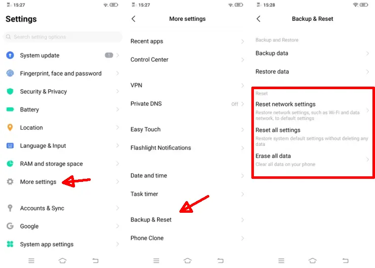 Factory Reset Vivo