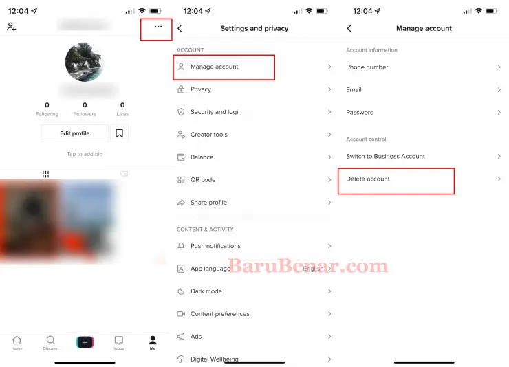 Cara Hapus Akun Tiktok iPhone
