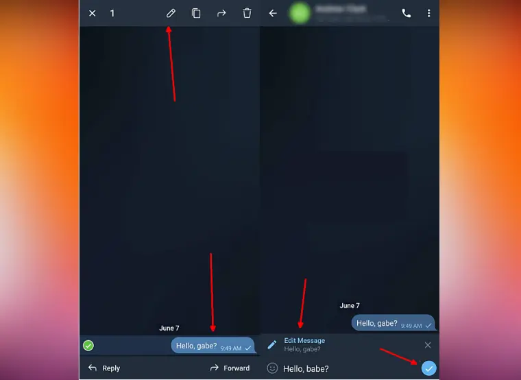 Edit Pesan Telegram Android