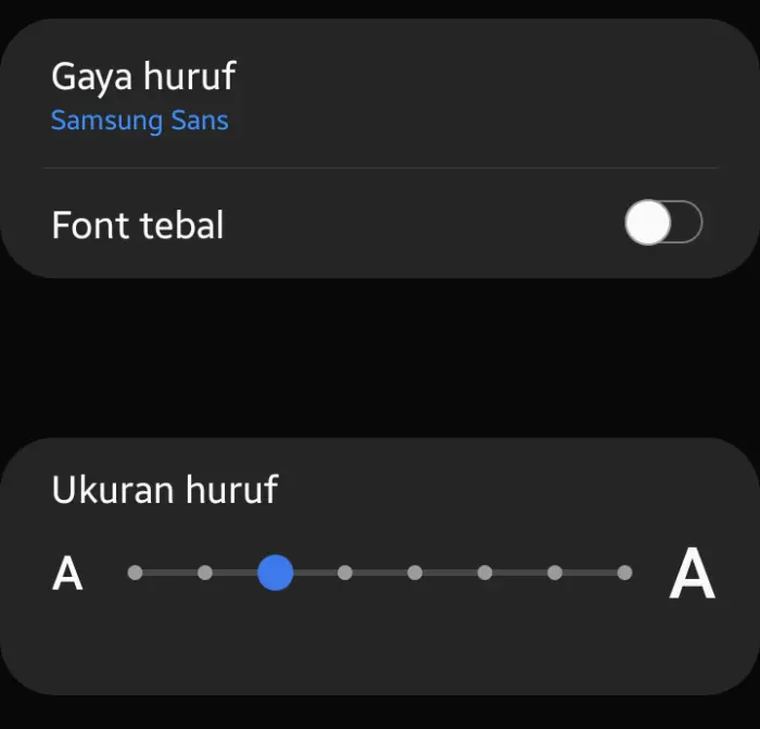 Ubah Ukuran Font Samsung