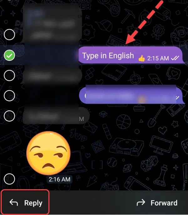Balas Dengan Sentuh dan Tahan