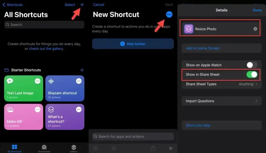 Shortcut iPhone
