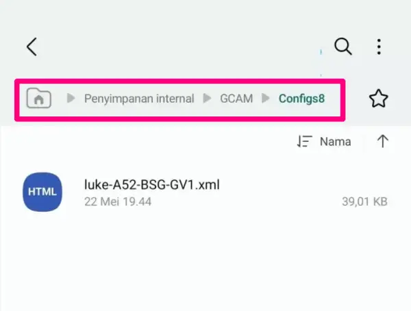 Folder Config Gcam