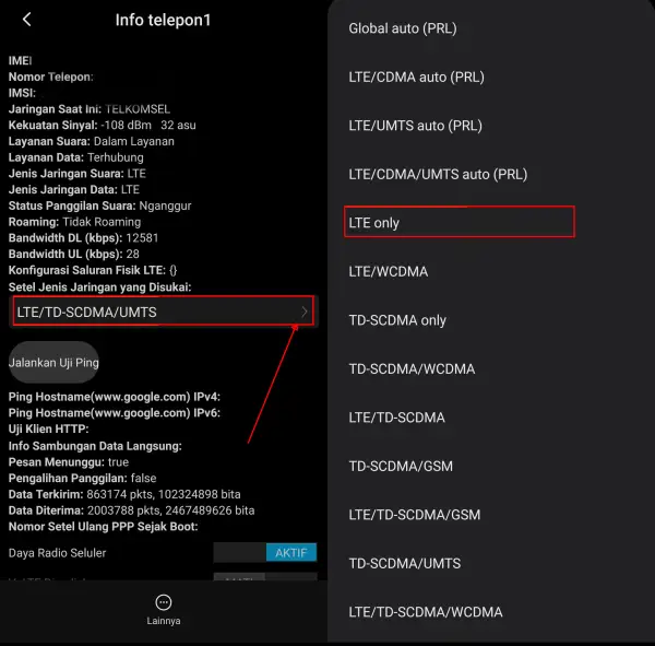 Cara Mengunci Jaringan 4G LTE Redmi 10