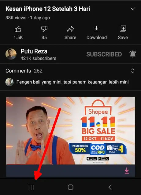 Tombol Recent Apps di Samsung