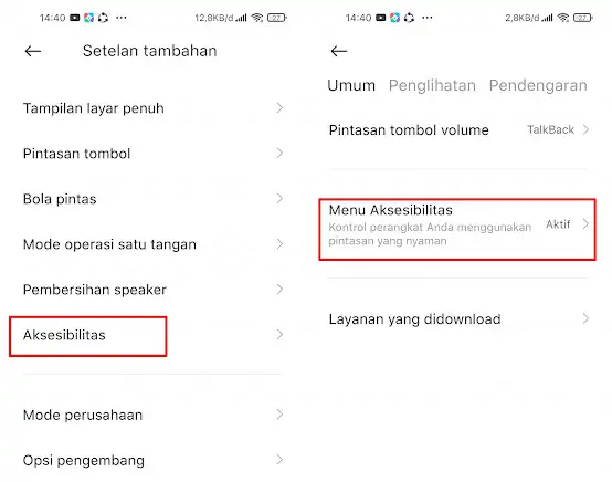 Pengaturan Aksesibilitas Xiaomi