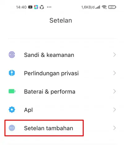 Setelan Tambahan Xiaomi