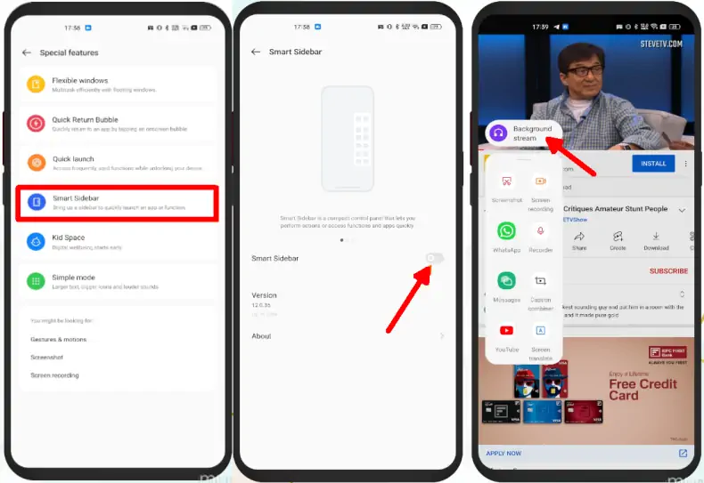 Cara Memutar Video Youtube di Background Melalui Smart Sidebar Realme
