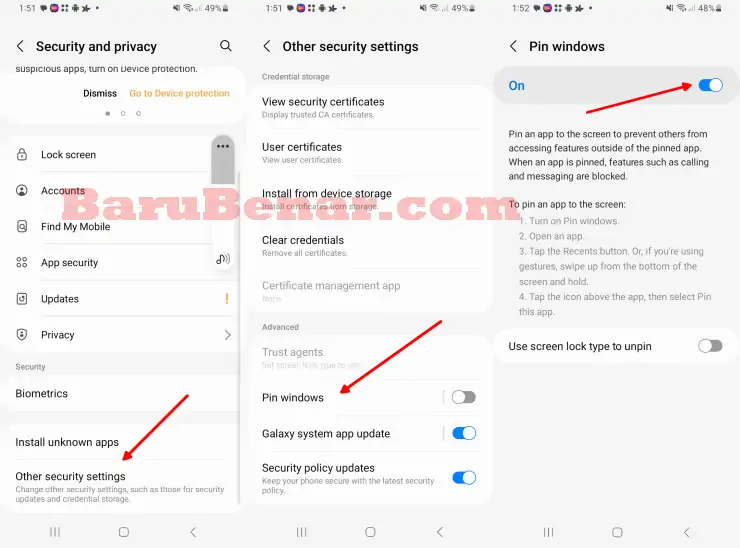 Mengaktifkan Pin to Windows Samsung
