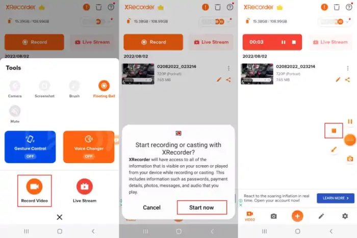 Merekam Layar Samsung Dengan Screen Recorder - Xrecorder