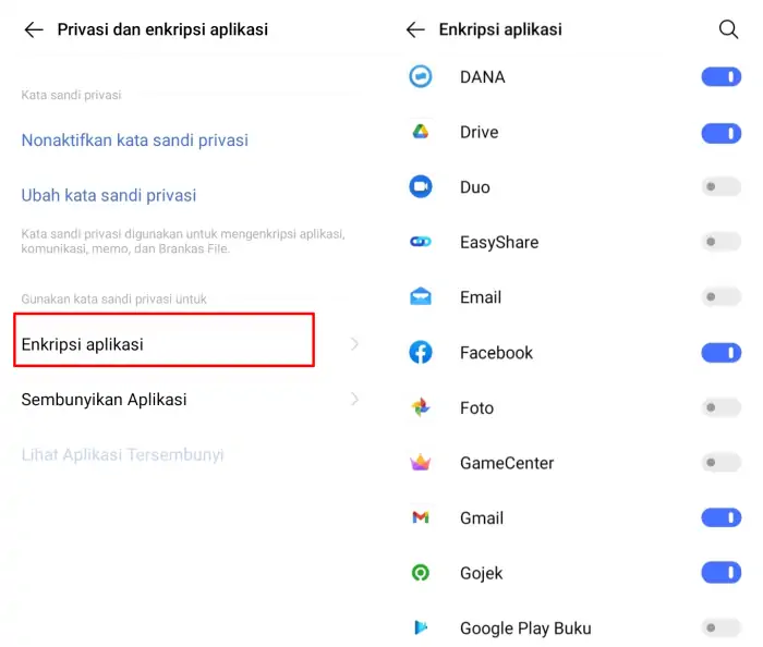 Pilih Aplikasi Vivo yang Akan Dikunci