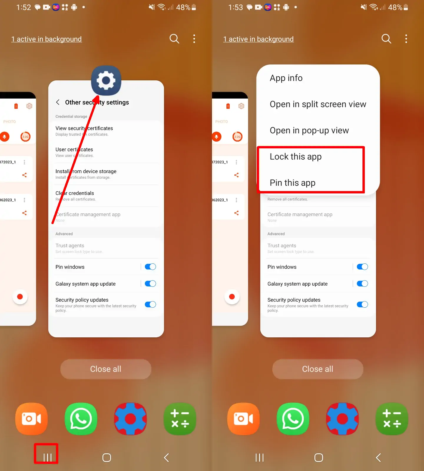 Pin this app dan Lock this app