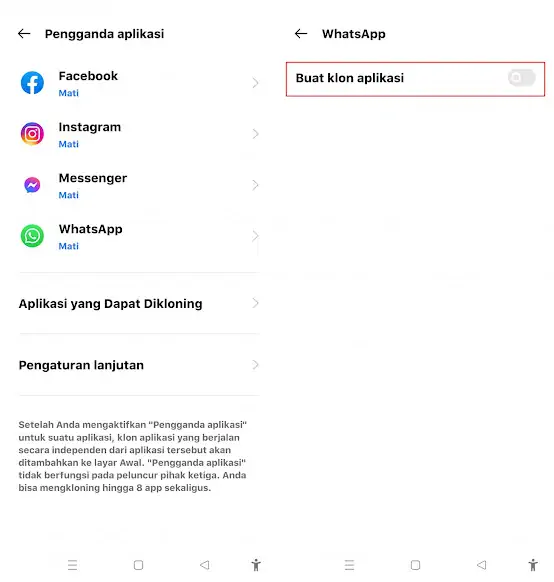 Buat Klon Aplikasi