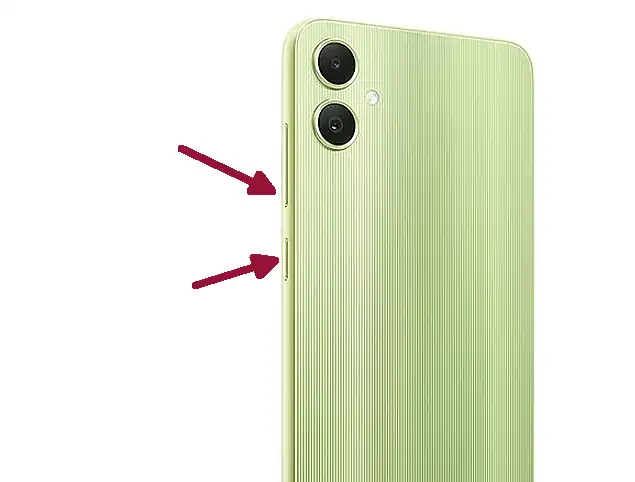 Screenshot Samsung A05 Tombol Volume Down dan Power