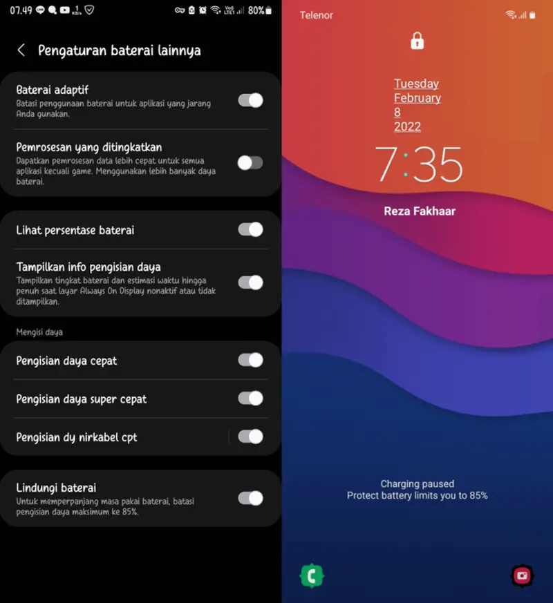 Cara Aktifkan Protect Battery di Samsung