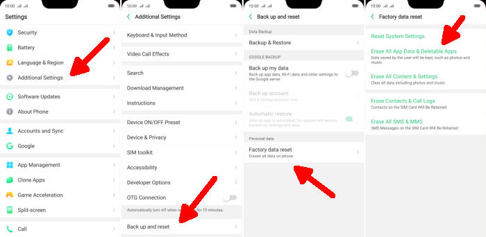 Cara Factory Reset Oppo A11K Via Pengaturan