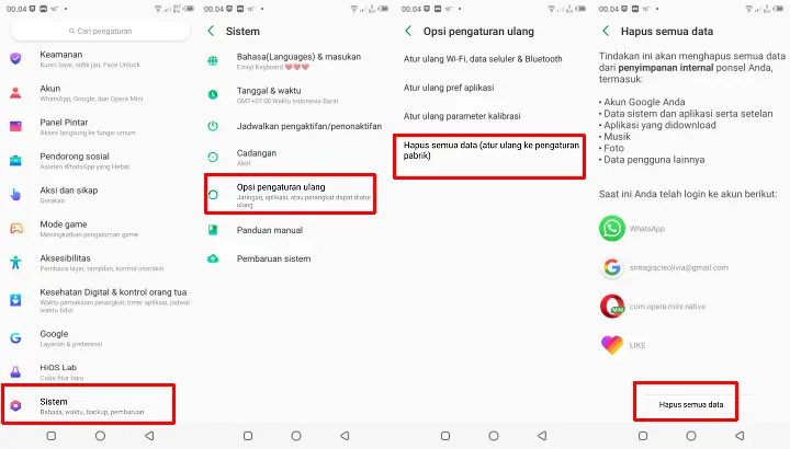 Cara Factory Reset Tecno