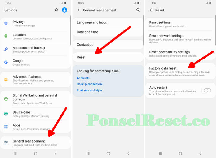 Factory Reset Samsung M02 dan A02s Melalui Pengaturan