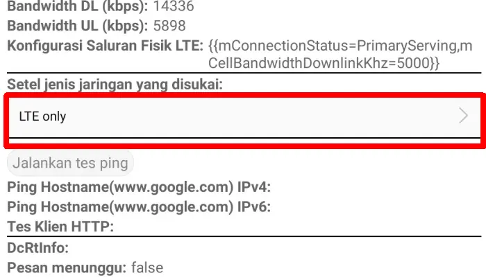 Kode LTE Only Realme