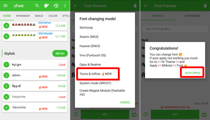 Cara Mengubah Font Infinix via zFont