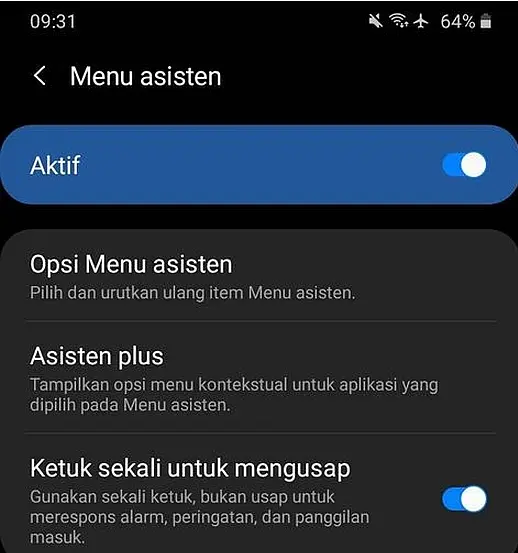 Screenshot Samsung A53 Menu Asisten