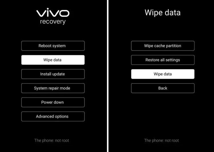 Wipe Data Recovery Mode Vivo Y81