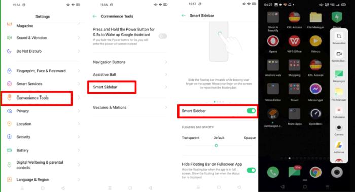 Cara Screenshot Realme C11 Smart Sidebar